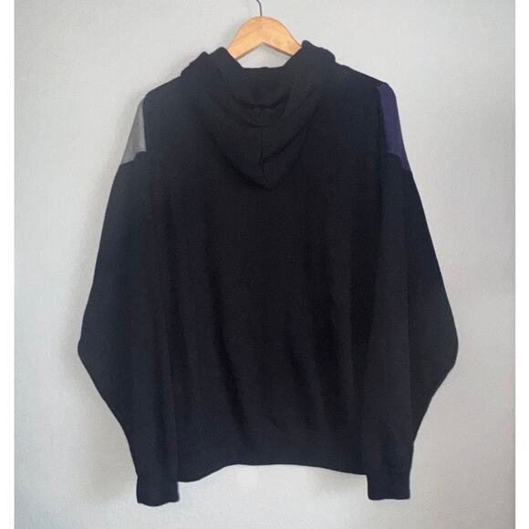 Vintage 80s Sportswear Black Purple Performance Hoodie Sweatshirt Mens Large - Picture 2 of 4